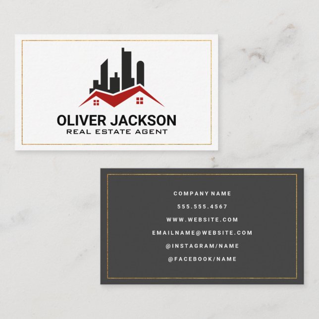 Real Estate Homes and Buildings Business Card (Front/Back)