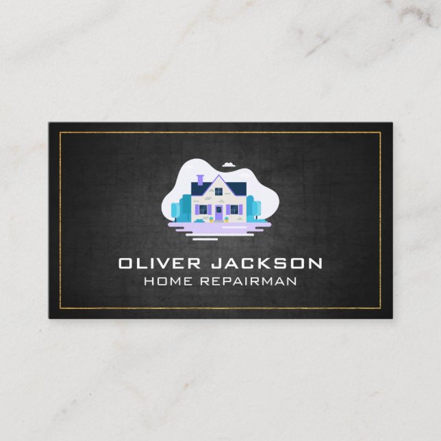 Real Estate Homes Home with Garden Business Card (Front)
