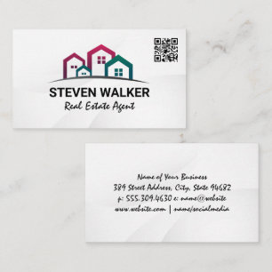 Real Estate Homes   QR Code Business Card