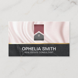 Real Estate Homes Silk Drapery Marble Business Card