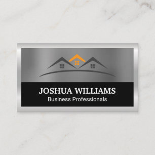 Real Estate   Homes   Silver Border Business Card