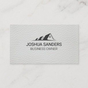 Real Estate Homes   White Leather Business Card