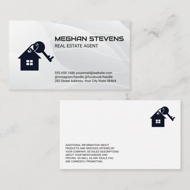 Real Estate House and Key Logo Appointment Card (Front/Back)