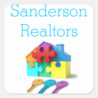 Real Estate, House and Keys, Realtor, estate agent Square Sticker