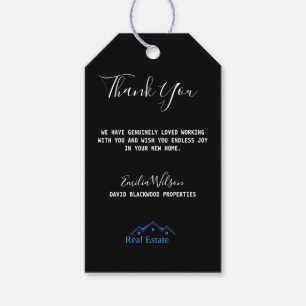 Real Estate House Black White Custom Realtor Gift Tags