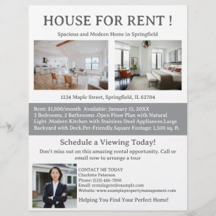 Real Estate House For Rent Flyer