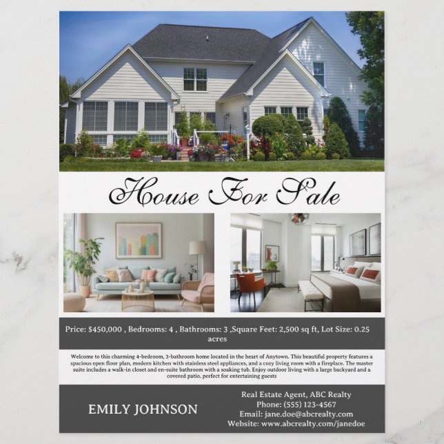 Real Estate House For Sale Flyer (Front)