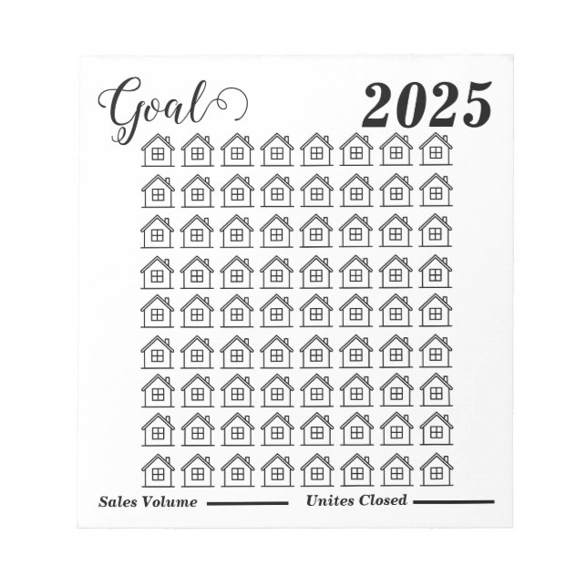 Real Estate House Goal Chart Notepad (Front)
