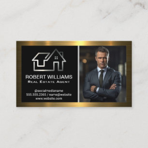 Real Estate House Logo   Businessman  Business Card