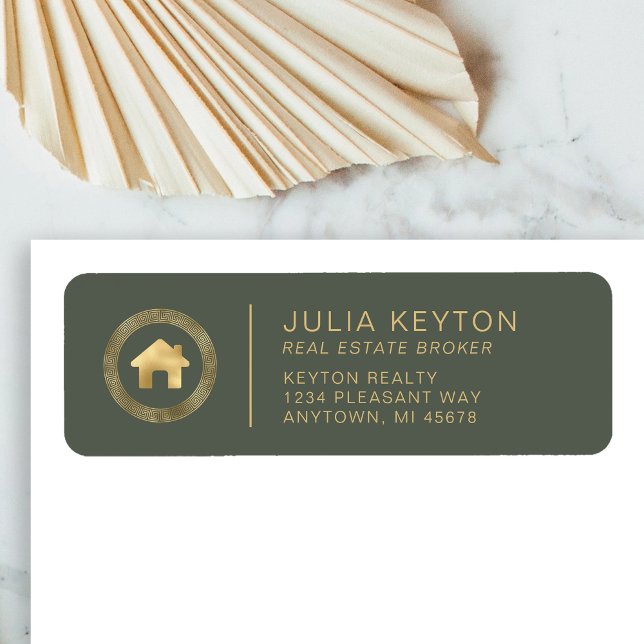 Real Estate House Logo Sage Green Return Address (Creator Uploaded)
