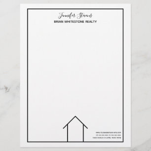 Real Estate House Simple Chic Custom Business Letterhead