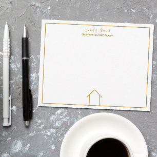 Real Estate House Simple Chic Custom Gold Realtor Card