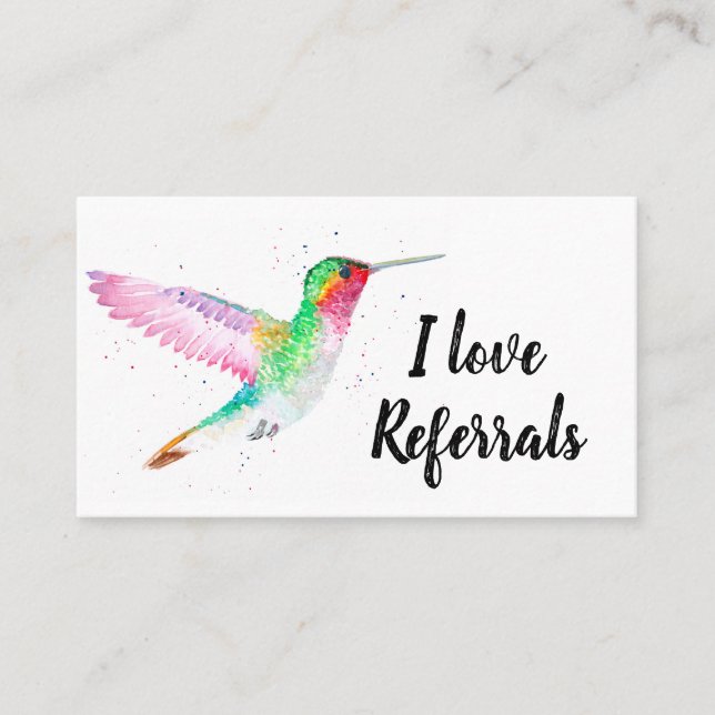 Real Estate hummingbird valuation marketing Business Card (Front)
