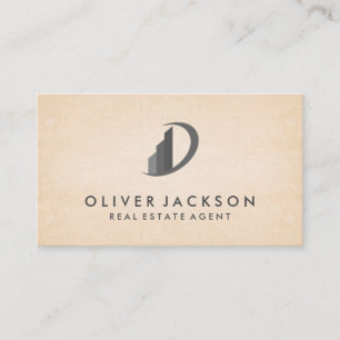 Real Estate Icon   Paper Texture Business Card