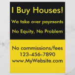 Real Estate Investor Flyer<br><div class="desc">Flyer for buying houses as a real estate investor.  Be sure to edit it to add your own contact information.  If you don't have a website you can remove that section or get a website at DoneDealWebsite.com.</div>