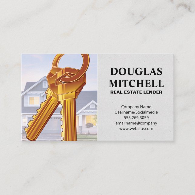 Real Estate | Keys and Home Business Card (Front)