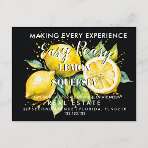 real estate LEMON referrals Announcement Postcard