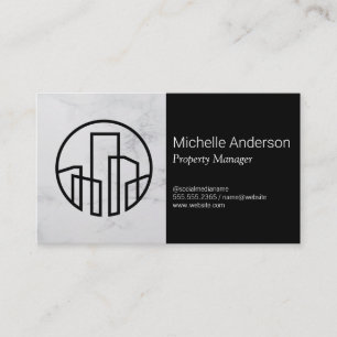 Real Estate Line Illustration   Property Manager Business Card