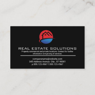 Real Estate Logo Black Business Card