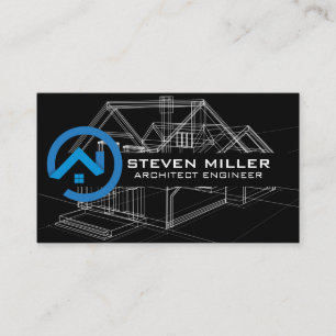 Real Estate Logo   Blue Prints Business Card
