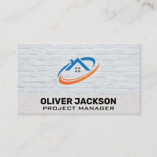 Real Estate Logo   Brick Wall Backdrop Business Card