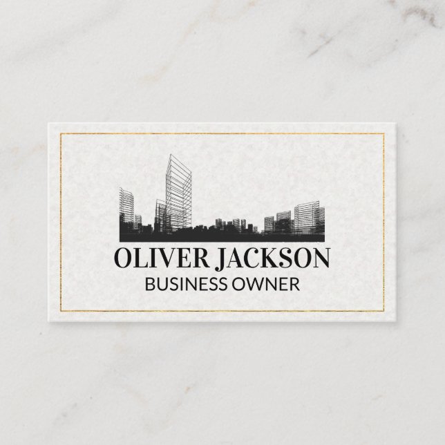 Real Estate logo | Building Schematics Business Card (Front)