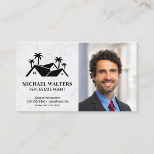 Real Estate Logo Business Man in Suit Business Card