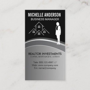 Real Estate Logo Business Woman Card