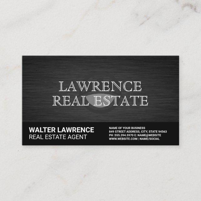 Real Estate Logo | Executive Sleek Professional Business Card (Front)