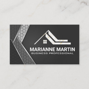 Real Estate Logo   Geometric Industrial Business Card