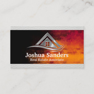 Real Estate Logo   Gradient Background Business Card