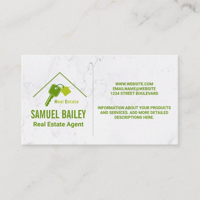 Real Estate Logo | Home and Keys Business Card (Front)