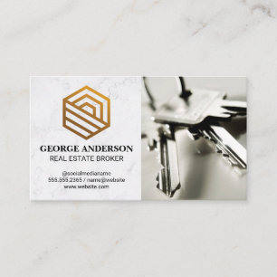 Real Estate Logo   House Keys Business Card