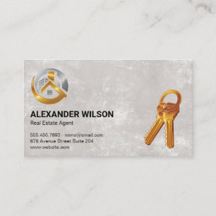 Real Estate Logo Keys Business Card