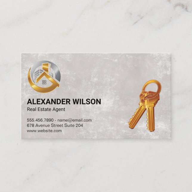 Real Estate Logo | Keys Business Card (Front)