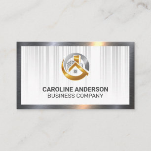 Real Estate Logo Luxury Gold Metallic Business Card