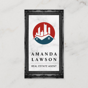 Real Estate Logo   Marble   Black Frame  Appointment Card