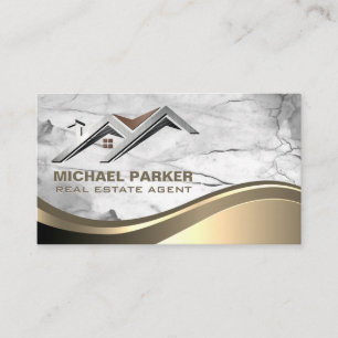 Real Estate Logo   Marble Stone Business Card