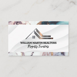 Real Estate Logo   Metallic Roof Business Card