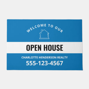 Real Estate Logo Open House Doormat
