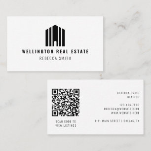 Real Estate Logo QR Code Listing Agent Realtor Business Card