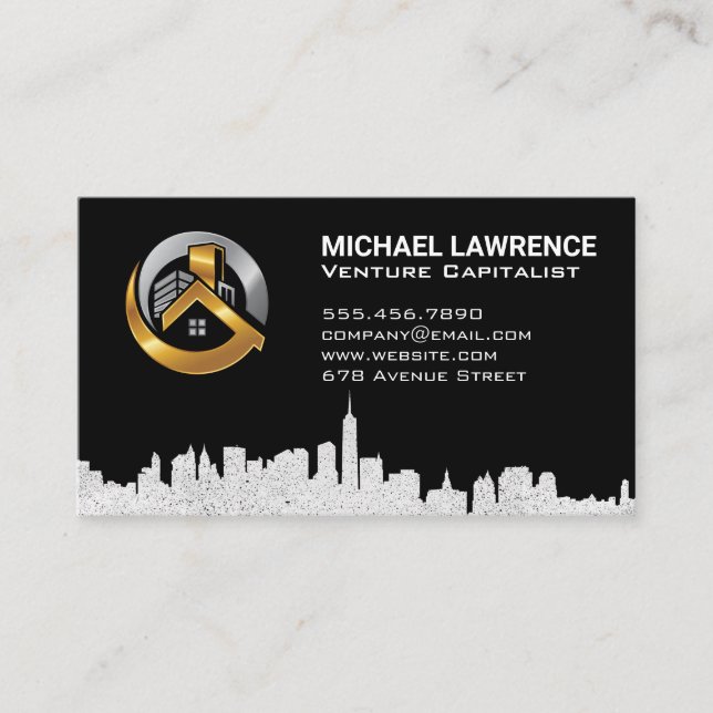 Real Estate Logo | Skyline City Business Card (Front)