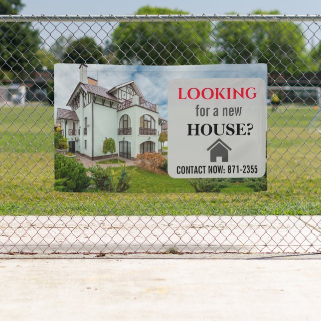Real Estate Looking For a New House Red Grey Banner (Insitu)