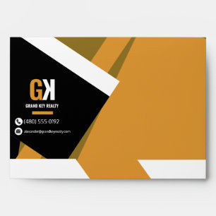 Real Estate Luxury Black & Gold Realtor Envelope