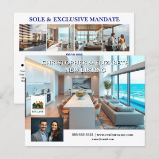 Real Estate market advertizing editable photo logo Postcard