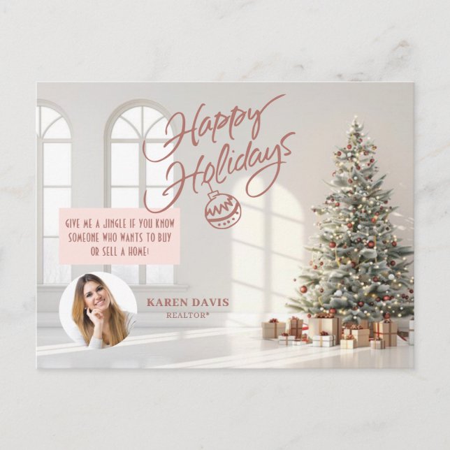 Real Estate Marketing Christmas Holiday Postcard (Front)