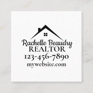 Real Estate Marketing Custom Realtor Square Business Card