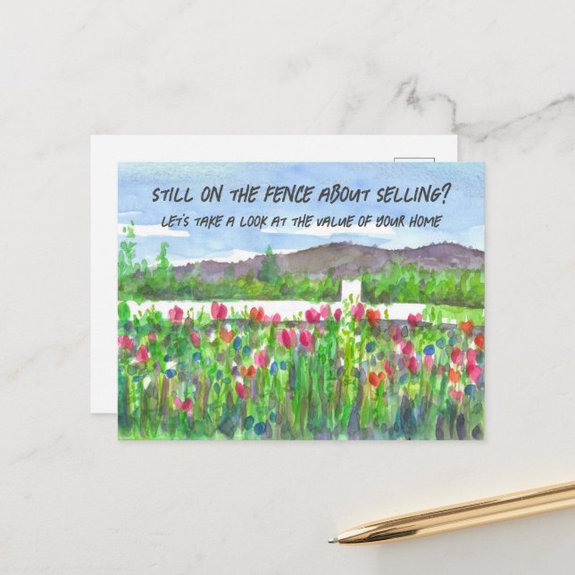 Real Estate Marketing On The Fence Clients Postcard (Front/Back In Situ)