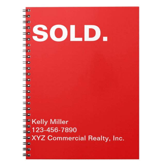 Real Estate Marketing SOLD Personalised Budget  Notebook (Front)