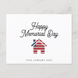 Real Estate Memorial Day Flag House Postcard
